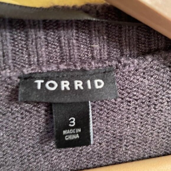 Torrid V-Neck Cardigan Sweater, Gray, 3X - Picture 2 of 3